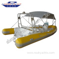 Rigid Fiberglass Inflatable Boats Hypalon 750cm